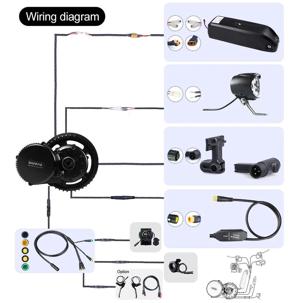 Bafang 36V 350W электрический велосипед DIY конверсионный комплект 8Fun BBS01B двигатель с