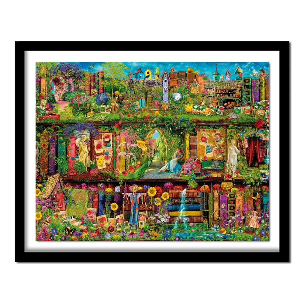 5D DIY Алмазная вышивка садовая полка пейзаж алмазная живопись крестиком полностью