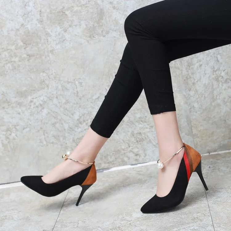 Большие размеры 11 12 13 Женская обувь на высоком каблуке Женские туфли-лодочки