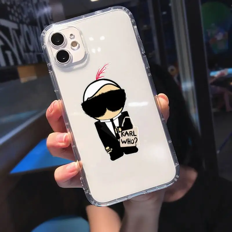 

Cartoon Letters Lagerfeld Brand Designer KARLs Phone Cases Transparent Case For Iphone 6 6s 7 8 Plus XR X XS 11 12 Pro Max