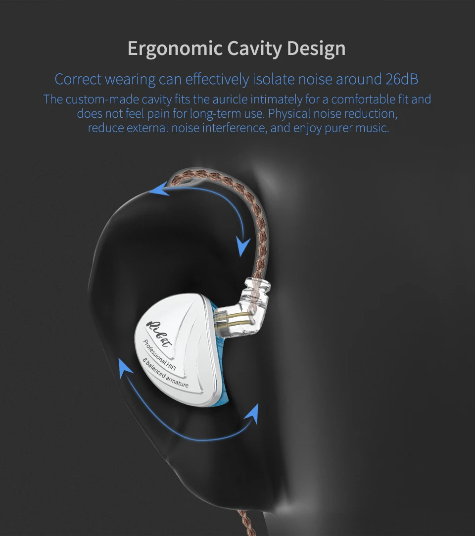 Плотным верхним ворсом KZ AS16 8BA 8 излучателю с уравновешенным якорем IEM Hi-Fi стерео наушники-вкладыши высокого Разрешение вкладыши Наушники с 0,75 мм 2 pin кабель