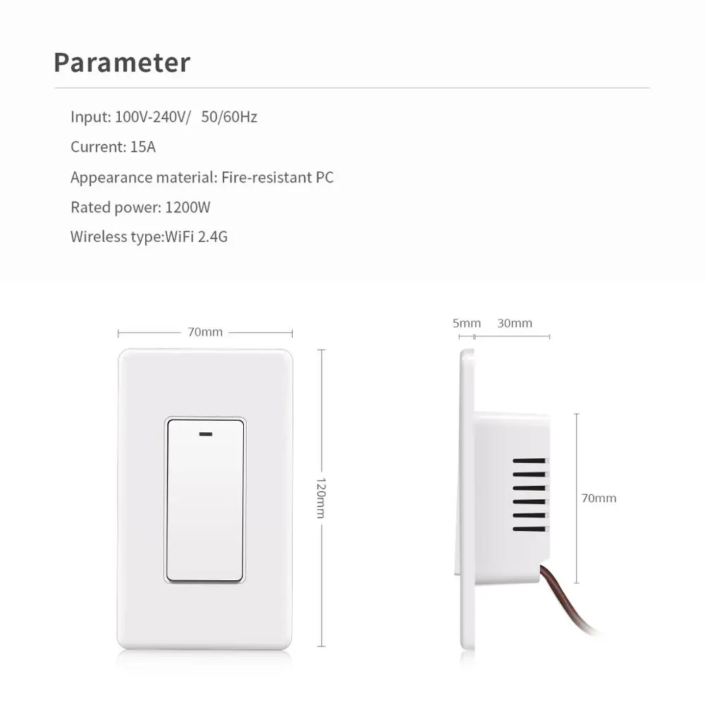 1 Gang США переключатель Wi-Fi Homekit Apple 15A Timming график светильник функция голосового