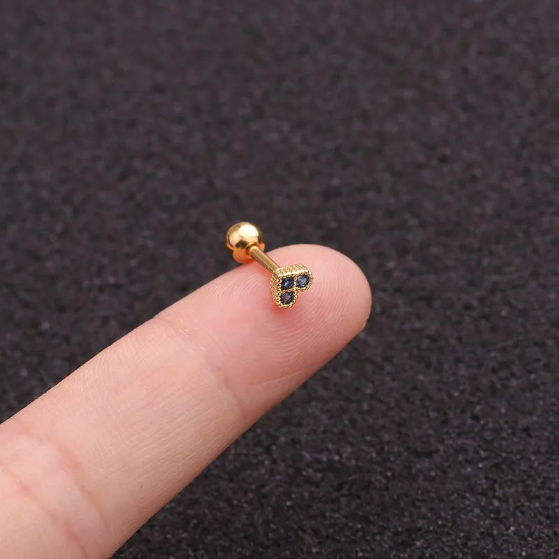 

1Pc Small Heart Cz Tragus Cartilage Rook Helix Snug Conch Earring Gold Color Stainless Steel Ear Piercing Jewelry