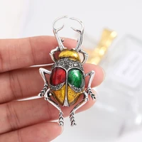 fashion retro alloy enamel beetle brooch insect pin men and women clothes scarf jewelry accessories 3 colors