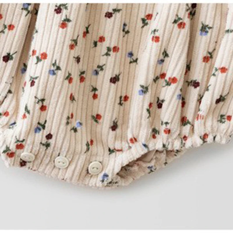 

Flower Infant Toddler Baby Girls Romper Vintage Long Sleeve Newborn Rompers Jumpsuit Spring Autumn Baby Girl Clothing For 3m-24m