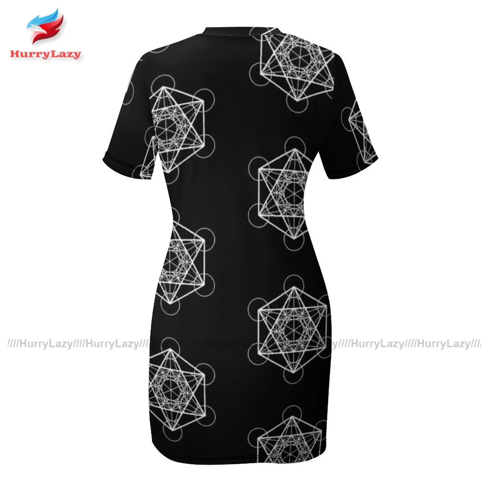 

Metatrons Dress Short Sleeve Pattern Business Bodycon New Youth Spandex Colorful One-Piece