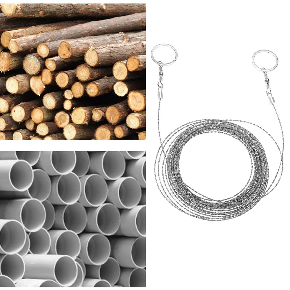 

Wire Hand Saw Field Survival Saw Wire Saw Stainless Steel Scroll Saw Silver Fret Saw For Survival Hiking Camping Wire Hand Saw