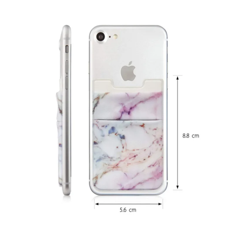 pink marble Эластичный Чехол для мобильного телефона чехол-кошелек Кредитная карта ID держатель для карт клейкий карман Стикеры лайкра Карманный держатель для карт универсальный аксессуар для мобильного телефона - Цвет: pink marble
