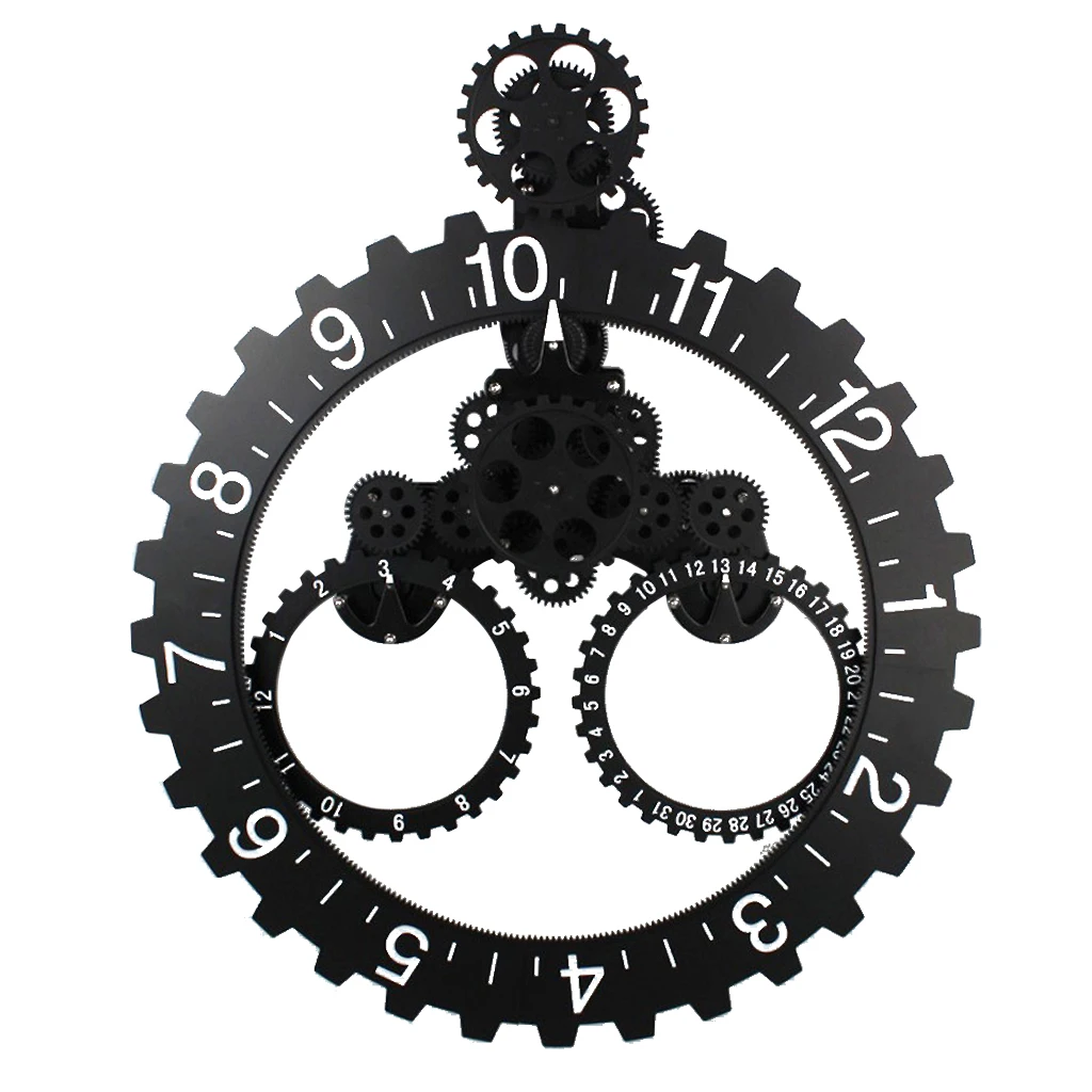

3D DIY большие настенные художественные вращающиеся часы с шестеренками МЕХАНИЧЕСКИЙ КАЛЕНДАРЬ декоративный