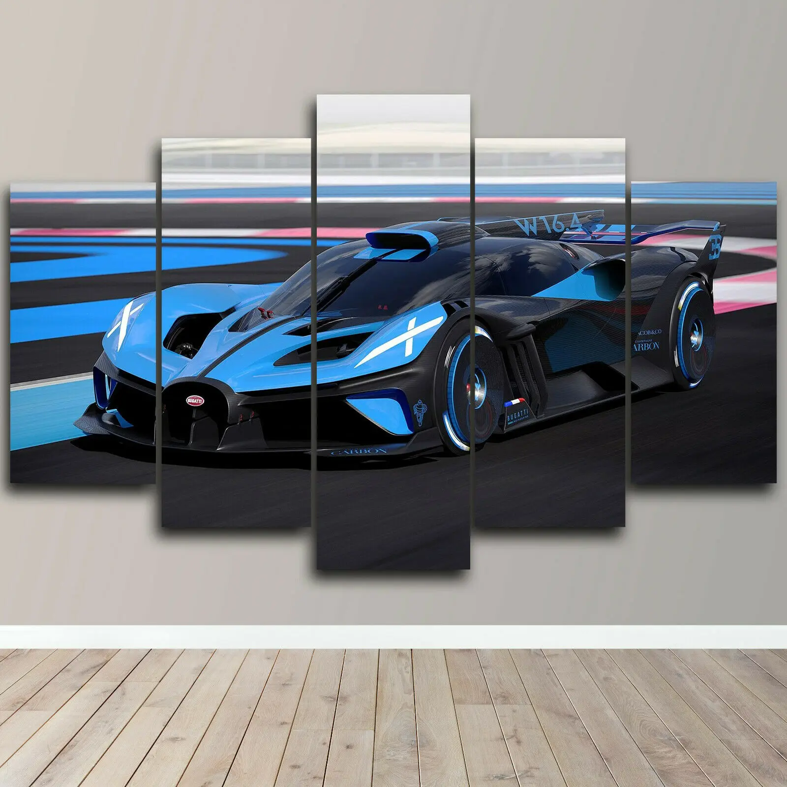 No Framed Canvas 5Pcs Bugatti Bolide Concept Hyper Car Wall Art Posters Decoration Pictures Accessories Home Decor Paintings |
