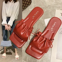 2020 new brand slippers weave leather women sandal open toe flat casual slides summer outdoor beach female flip flops 35 40