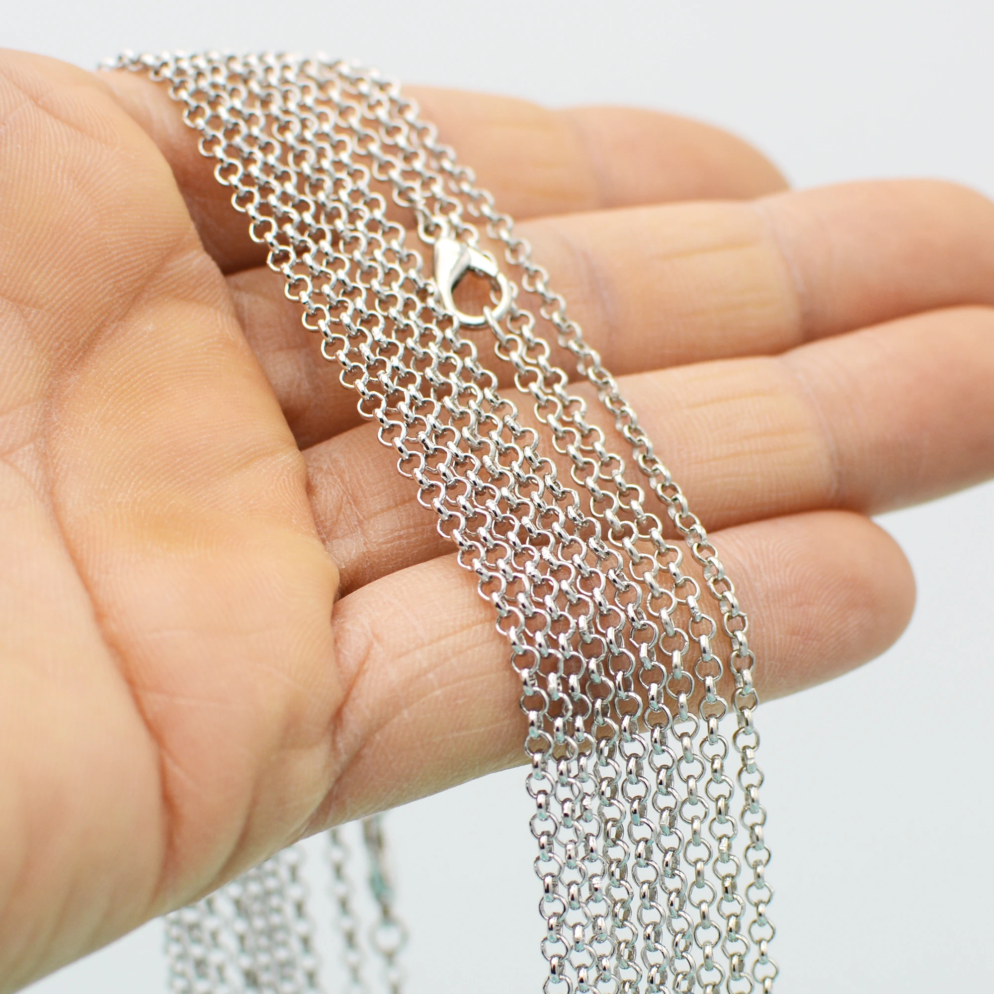 100 шт. 24 дюйма ожерелье антикварная цветная цепь Rolo звено оптом дюймовая оптом|link