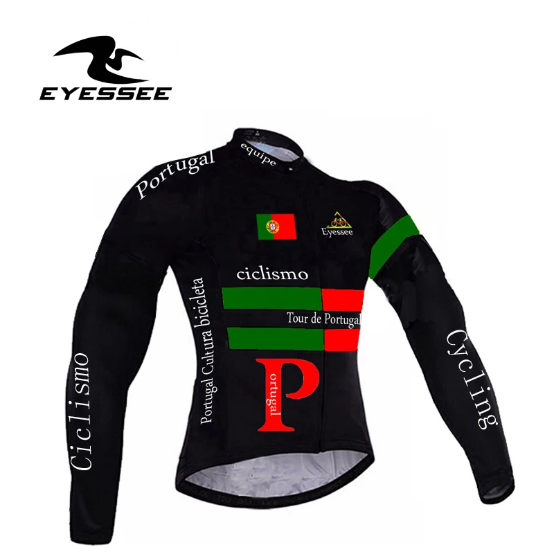 Флисовая португальская велосипедная одежда Ropa Ciclismo Eyessee Зимняя Теплая для