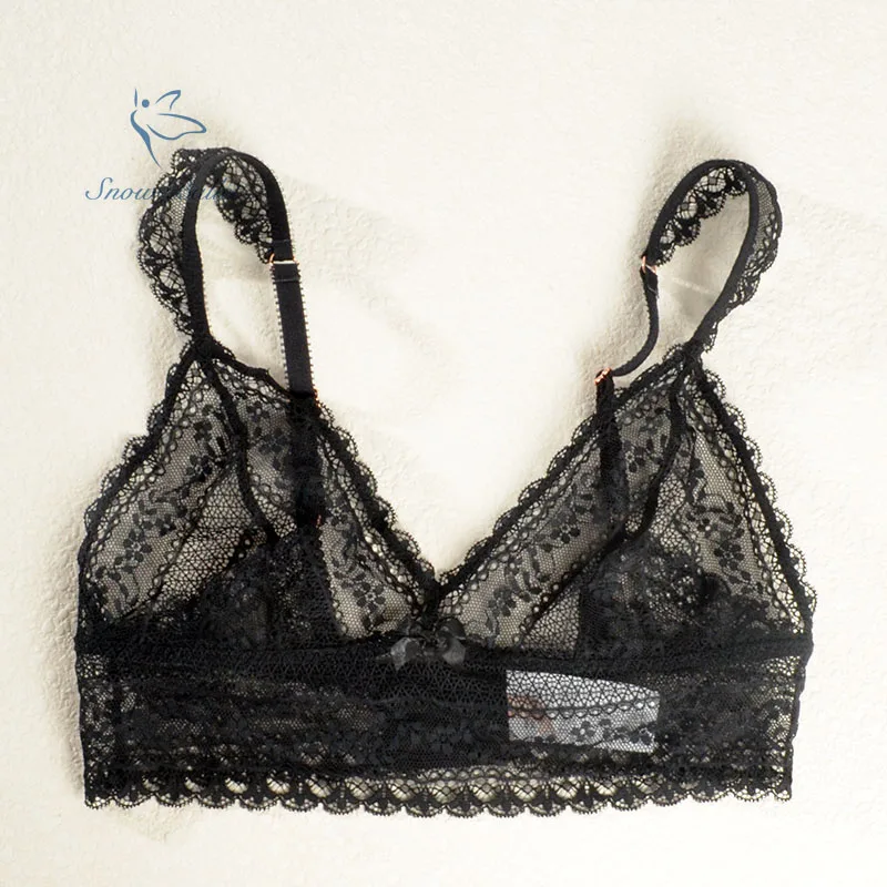 Новое поступление черное сексуальное кружевное белье без подкладки косточек