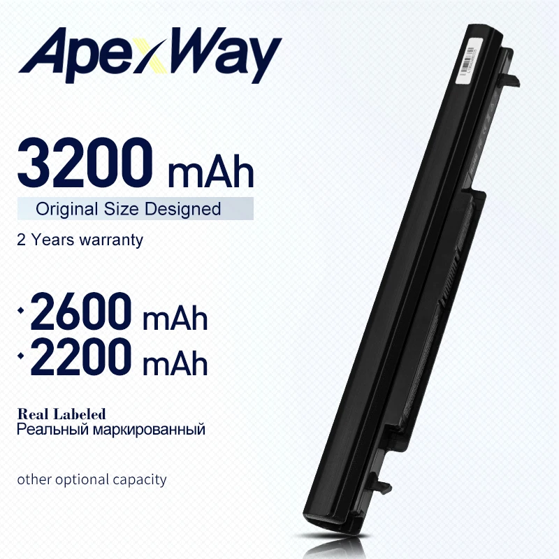 Аккумулятор ApexWay для ноутбука Asus A31-K56 E46 E46C E46CB E46CM K46C K46CA K46CB K46CM K46V K56C K56CA K56CB K56CM K56V |