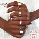 Автоклав 100% реальные 925 стерлингового серебра модное простое Открытое кольцо для женщин Золотой Цвет леди кольца на указательный палец ювелирные изделия anillos