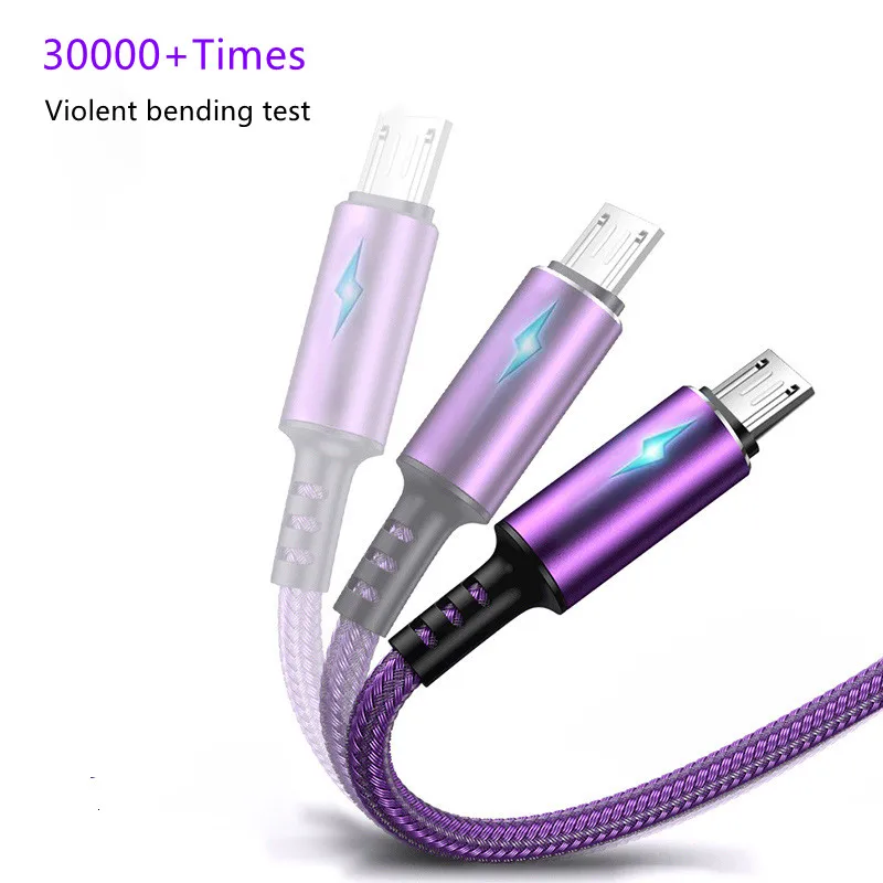 led usb c cable fast charging type c cable 0 25m 1 2m 2m for samsung a51 huawei xiaomi cord for android mobile phone cables free global shipping