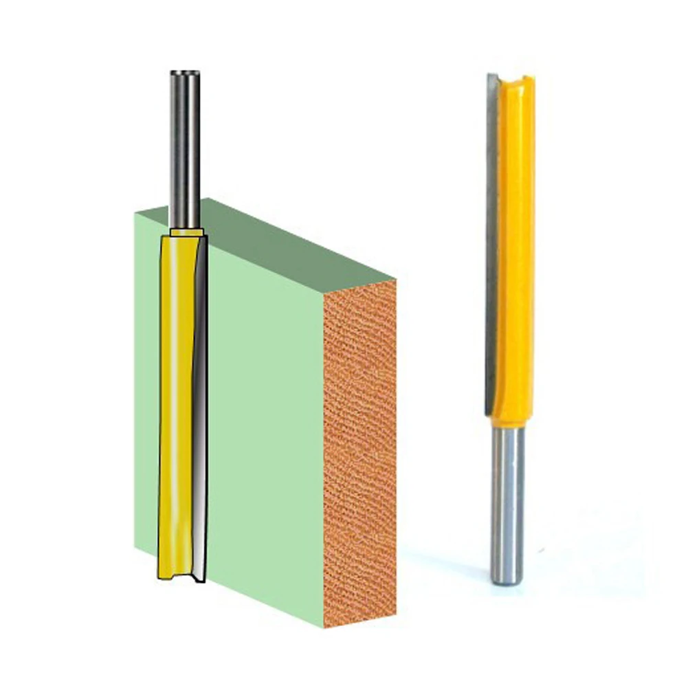 1/4 дюймов хвостовик Удлиненные Прямые фрезы для деревообработки твердосплавный