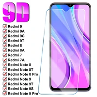 9d tempered glass for xiaomi redmi 9 9a 9c 9t 8 8a 7 7a safety protective glass redmi note 9t 8s 9s 9 8 7 pro screen protector