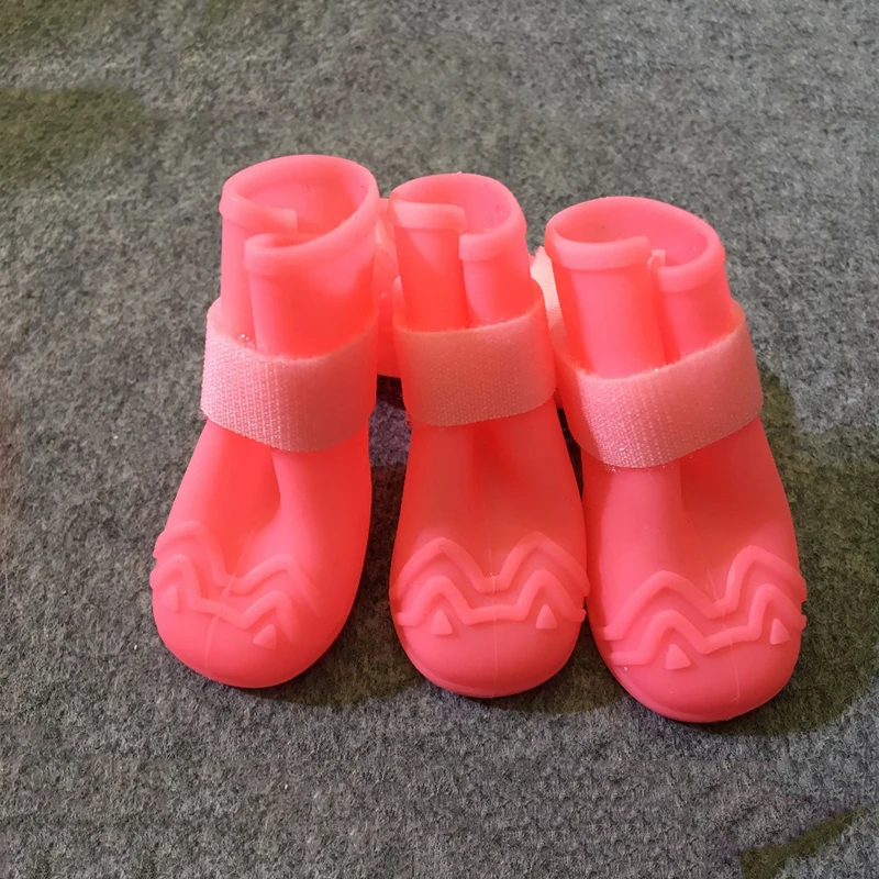 High Quality 4pcs Set Pet Dog Waterproof Shoes Soft Rubber Rain Boots Small Rainy Days XS-XL | Дом и сад