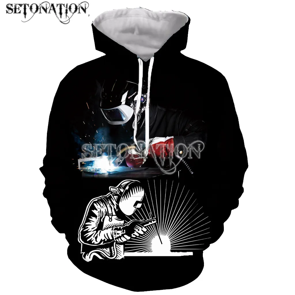 Новинка забавная модная Толстовка с длинным рукавом для рабочих электрика 3D