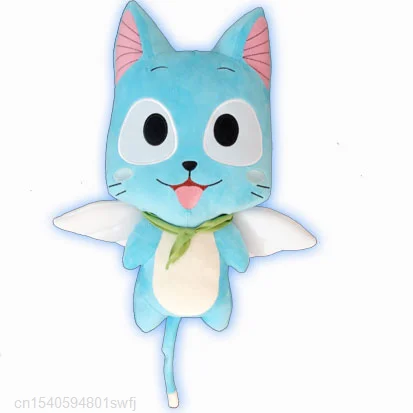 30/40/56cm Anime Fairy Tail Plush Toy Kawaii Happy Blue Cat Soft Stuffed Animals Toys Model Doll For Kids Girls Gifts | Игрушки и хобби
