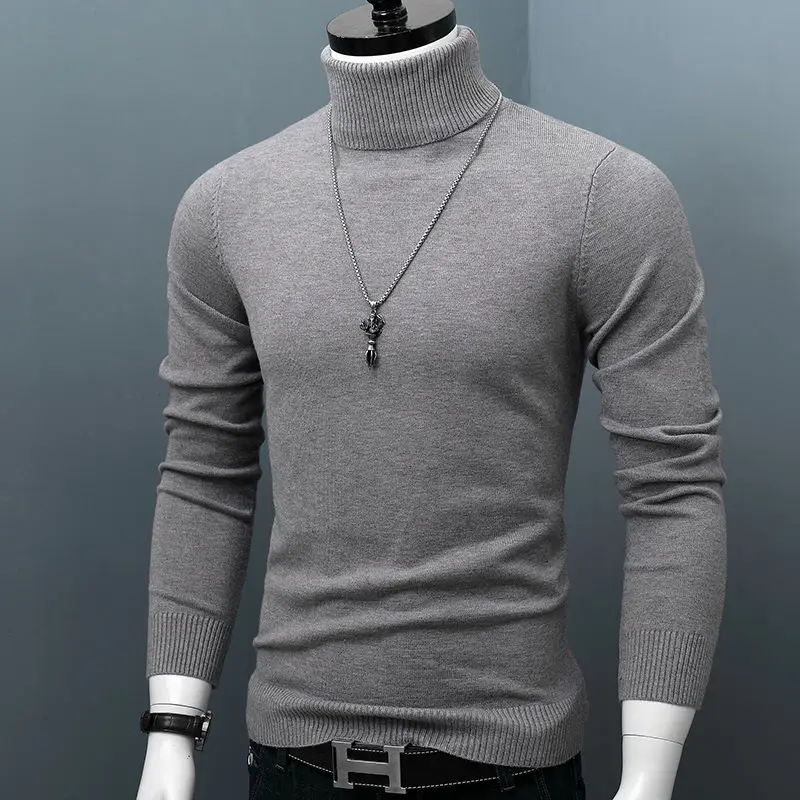 

Men's sweater high-necked autumn and winter thick bottom shirt Korean version of the trend knit large size loose on the clothes