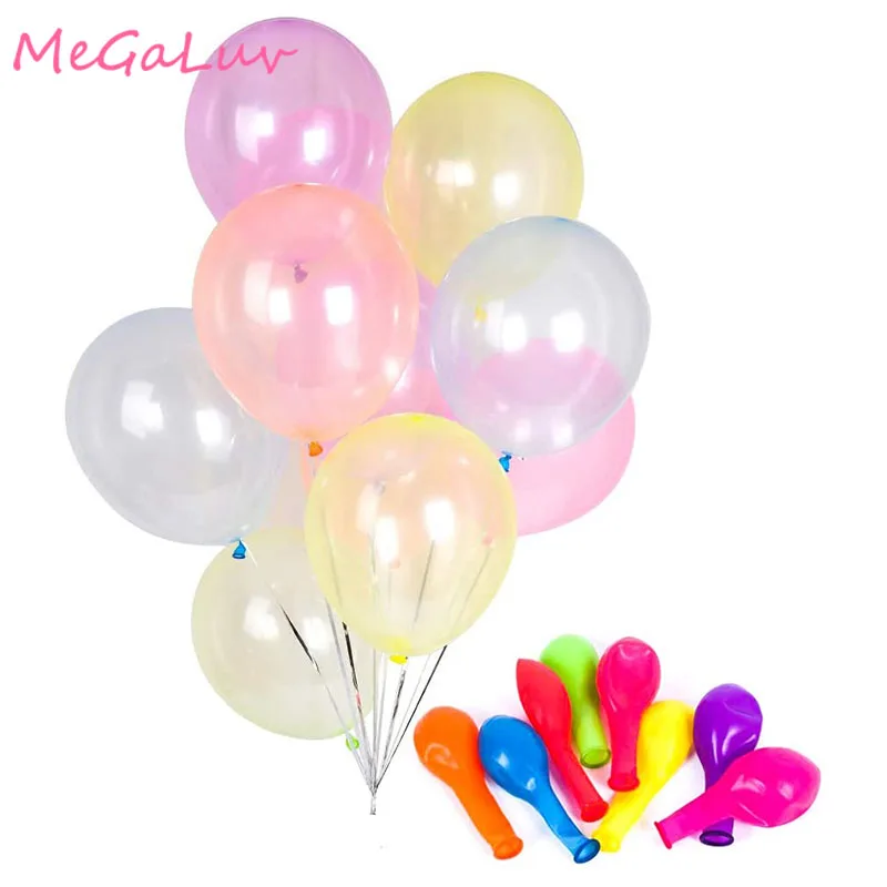 Купи 30pcs 12inch Crystal Neon Latex Balloon Pastel Round Bubble Balloon Birthday Unicorn Party Baby Shower Wedding Decorations за 199 рублей в магазине AliExpress