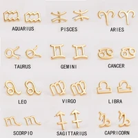 rinhoo 12 constellation earrings for women zodiac sign symbol stud earrings jewelry fashion girls birthday ear stud accessories