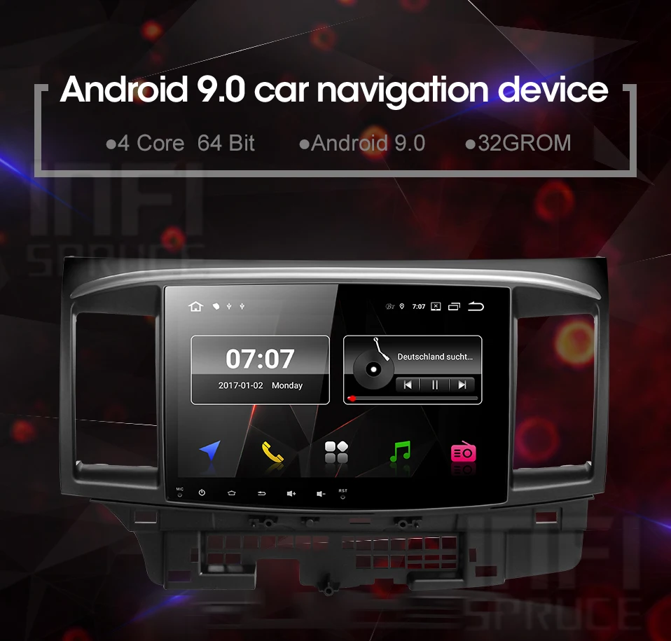 PX30 32G Android 9,0 автомобильный DVD для Mitsubishi Lancer 2005- с 10,1 дюймов 2 DIN 3g/4G gps Радио Видео плеер автомобильная навигация