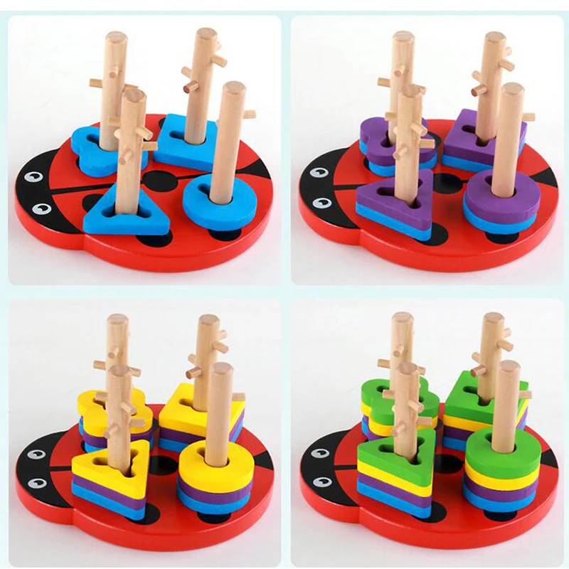 

Baby Building Blocks Brain Development Toys Montessori Math Toy Geometric Sorting Board Game Wooden Blocks Kids Educational Toys