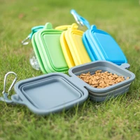 foldable bowl dish for dogs cat outdoor pet feeder portable pet product travel collapsible silicone pets bowl food water feeding
