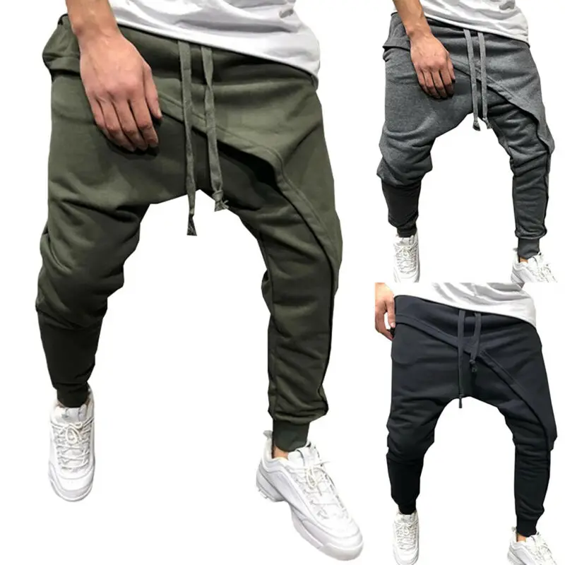 

Mens Comfy Loose Fit Casual Harem Pants Hip Hop Sports Trousers Jogger Bottom UK