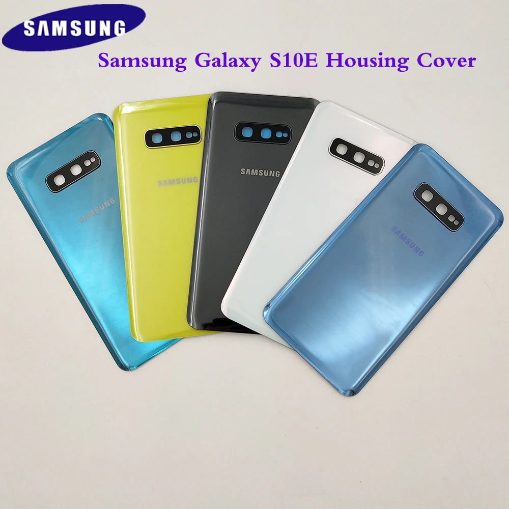 

100% оригинальная задняя крышка батарейного отсека Samsung Galaxy S10E, задняя крышка батарейного отсека, чехол для SAMSUNG S10e с объективом камеры