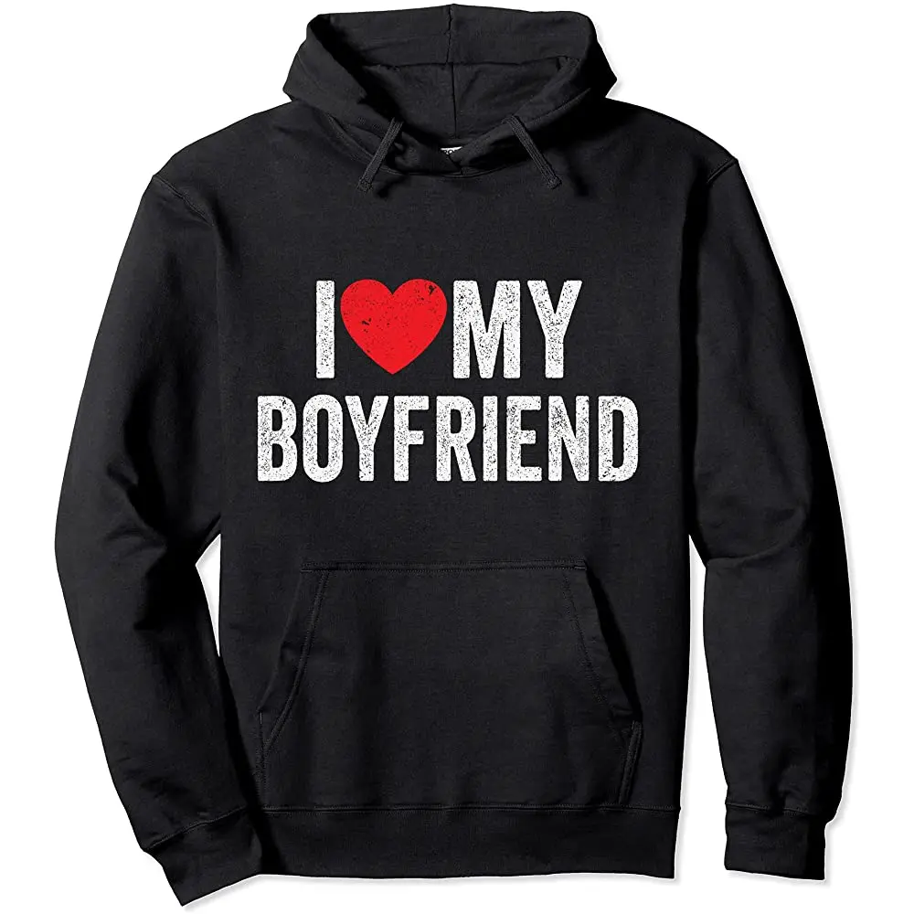 

Пуловер с надписью «I Red Heart My Boy BF I Love My Boy»