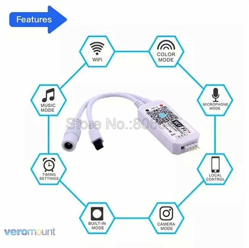 Magic Home WiFi-114 DC12V 24V Mini Wifi светодиодный RGBW управление er поддержка Amazon Alexa Google Home Голосовое управление телефоном приложение