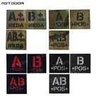 ИК-лазерная резка A + B + AB + группы крови 5*5 см во-первых Вышивка Аппликации Значки Эмблемы в стиле милитари аксессуар крюк и петля велосипед