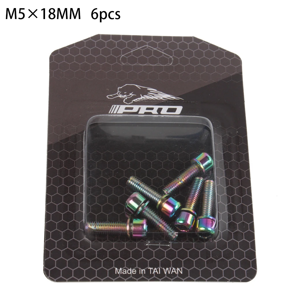 

M5 * 18 мм, болты с покрытием для горного велосипеда, фотоэлемент велосипеда, 6 шт., полезный, прочный