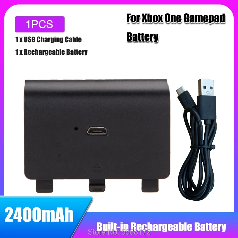 1 шт. 2400 мАч перезаряжаемые батареи + USB-кабель для XBOX ONE Аккумулятор джойстика