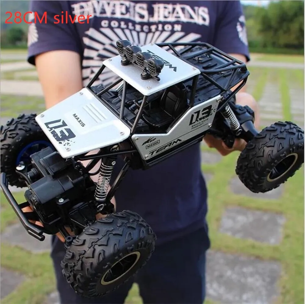 1:12 1:16 RC автомобиль 4WD 4x4 2,4G Bigfoot пульт дистанционного управления багги модель внедорожника скалолазание Грузовики Игрушки для мальчиков Детский подарок джипы - Цвет: 28cm alloy silver