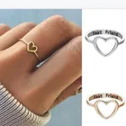 Медное и Золотое кольцо в форме сердца для хорошей кольцо для друга, женские Полые Простые Свадебные кольца в форме сердца