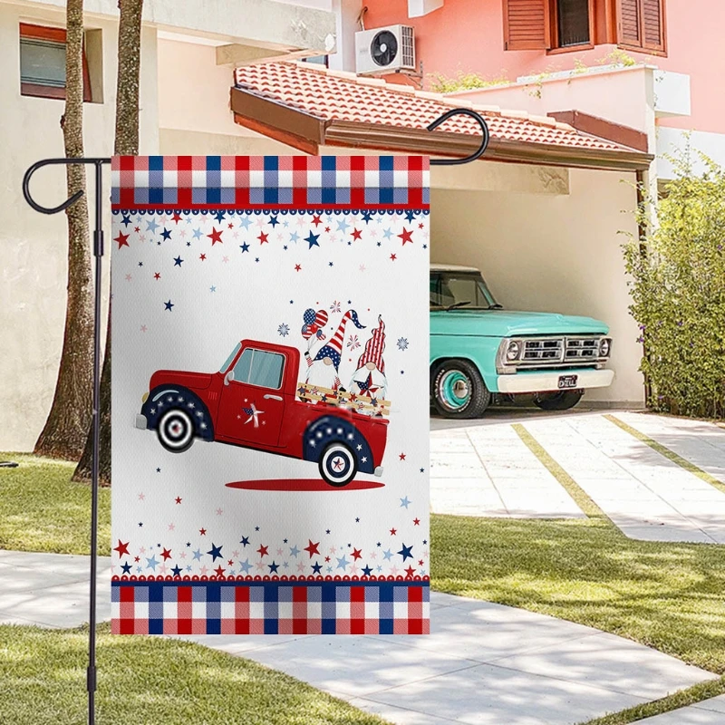 

H051 Patriotic Garden Flag 4th of July USA Star Strip Printed Independence Day Vertical Yard Banner Outdoor Party Decoration