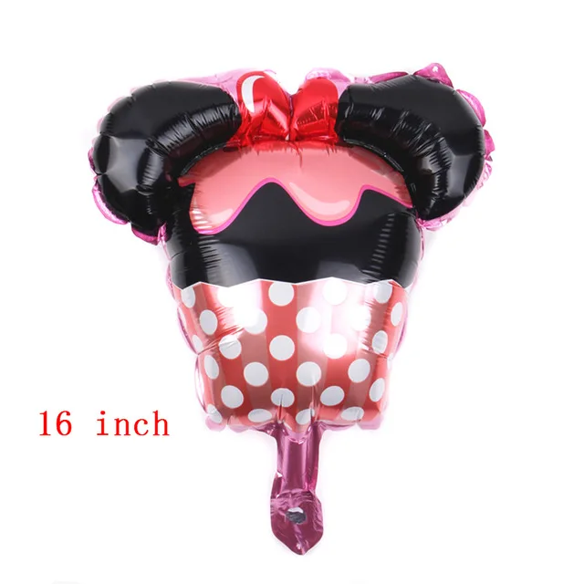 1pc balloon Бумажные тарелки и Соломки с изображением Минни Маус, украшения для торта на день рождения, праздничные украшения для девочек, вечерние принадлежности для душа, свадебные приглашения - Цвет: 1pc balloon
