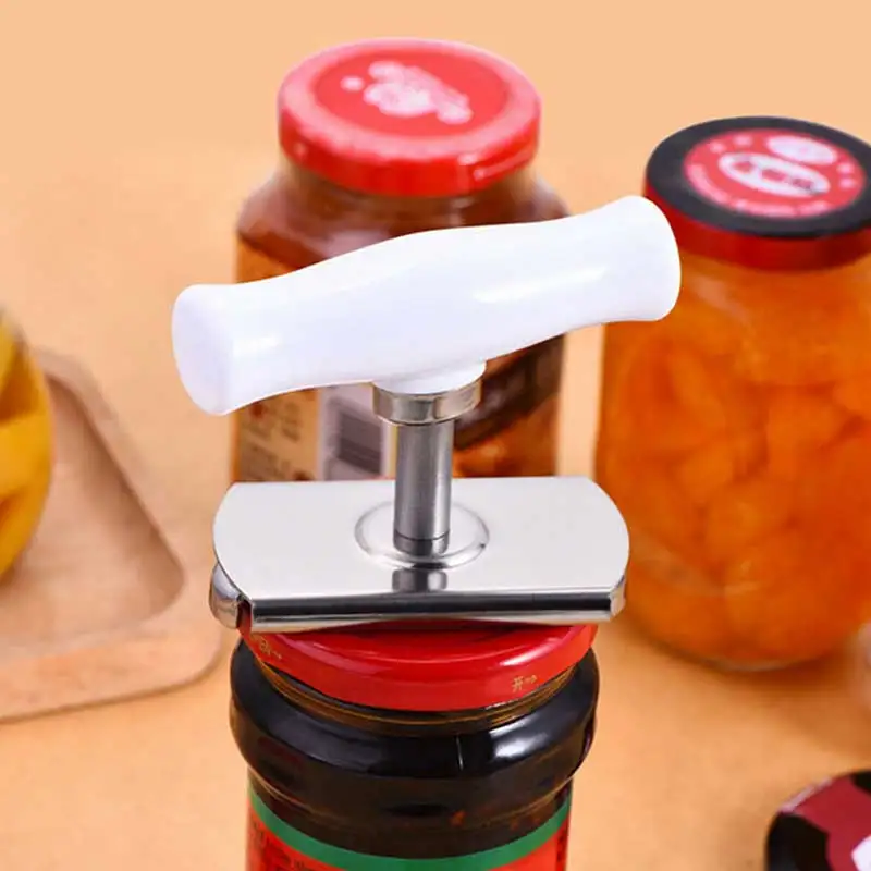 Регулируемый штопор для банок из нержавеющей стали белый цвет |