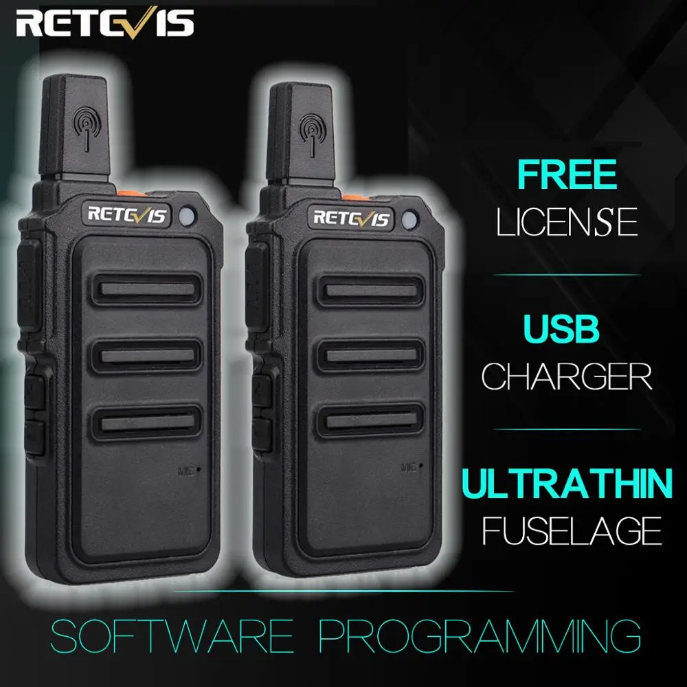2 шт. Retevis RT619 Мини Портативная рация радиостанция скремблер ультратонкий fuselage двухстороннее радио портативный PMR446 FRS VOX USB