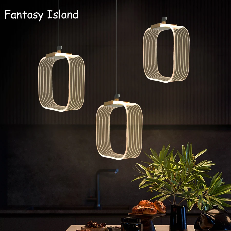 Акриловый светодиодный подвесной светильник для кухни столовой простой кофейни