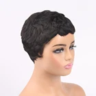 Парики фея, человеческие волосы с челкой, коричневые, 4 цвета, человеческие волосы, парики для женщин, парик для машинной работы, безклеевые волосы, бесплатная доставка