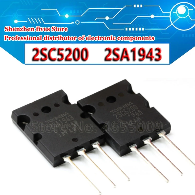 5 шт. 2SC5200 TO-3P C5200 2SA1943 A1943 TO-3PL 2SA1943 A1943