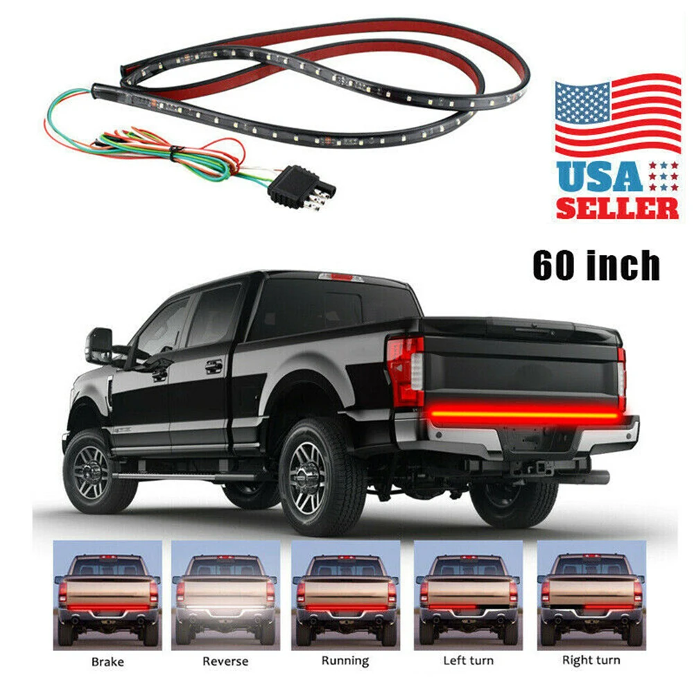 

12V 60inch LED Tail Light Pickup Truck Side Door Light Bar Car Brake Turn Light Warning Signal Flexible Strip Lamp