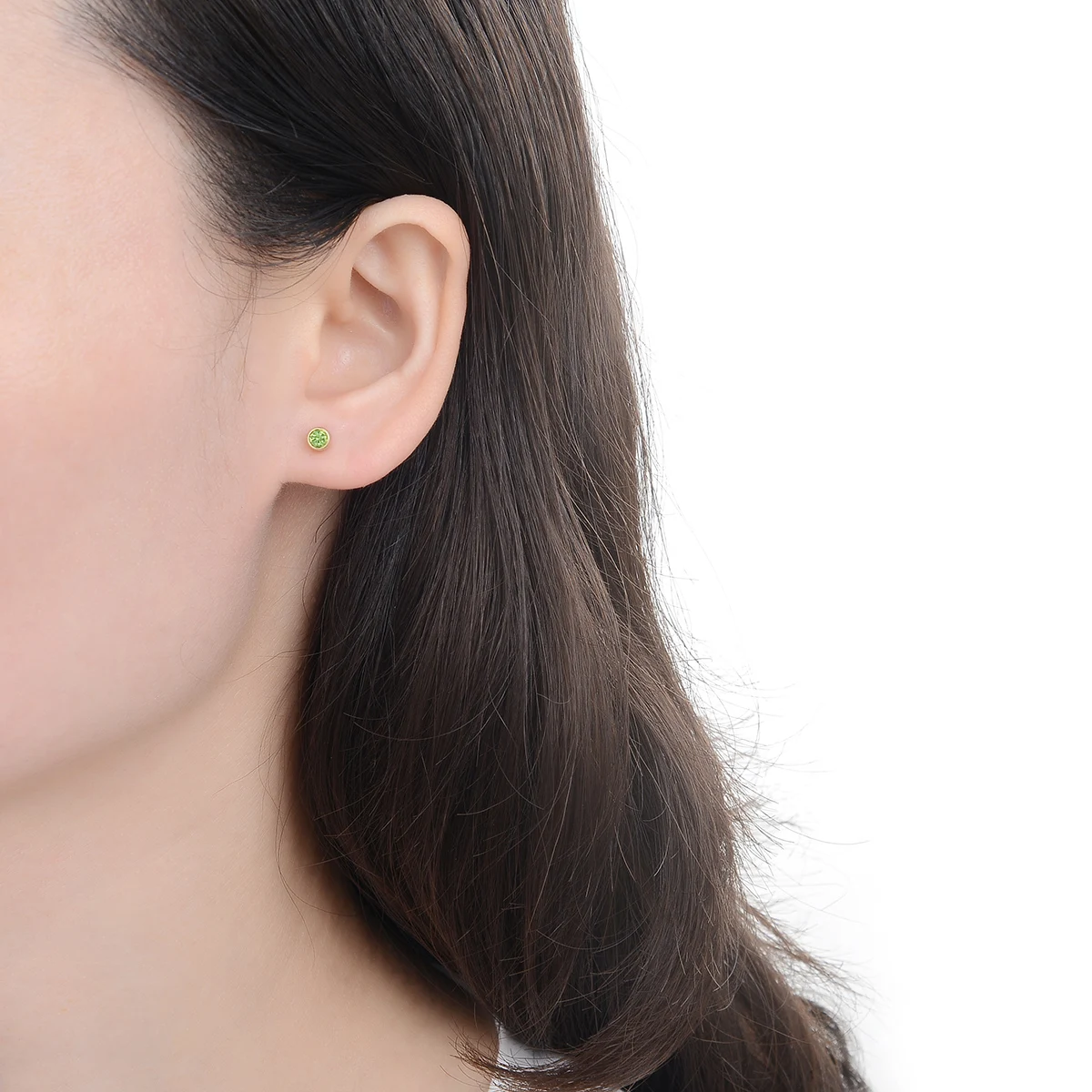 Серьги-гвоздики из хирургической нержавеющей стали с фианитом 18 К 3/4/5 мм |